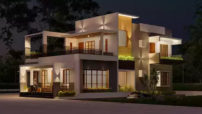 Contemporary 2 storey Lumion file