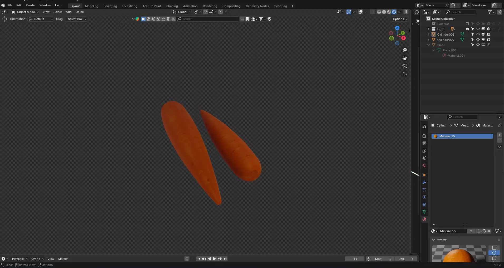 Carrot Low-poly 3D model_4