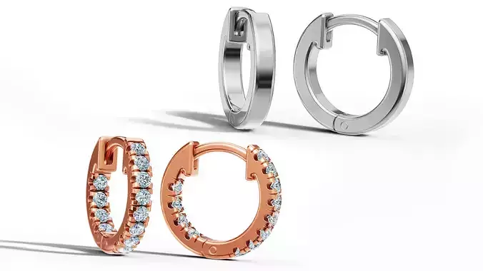 Diamond Hoop Earrings 12mm size Collection