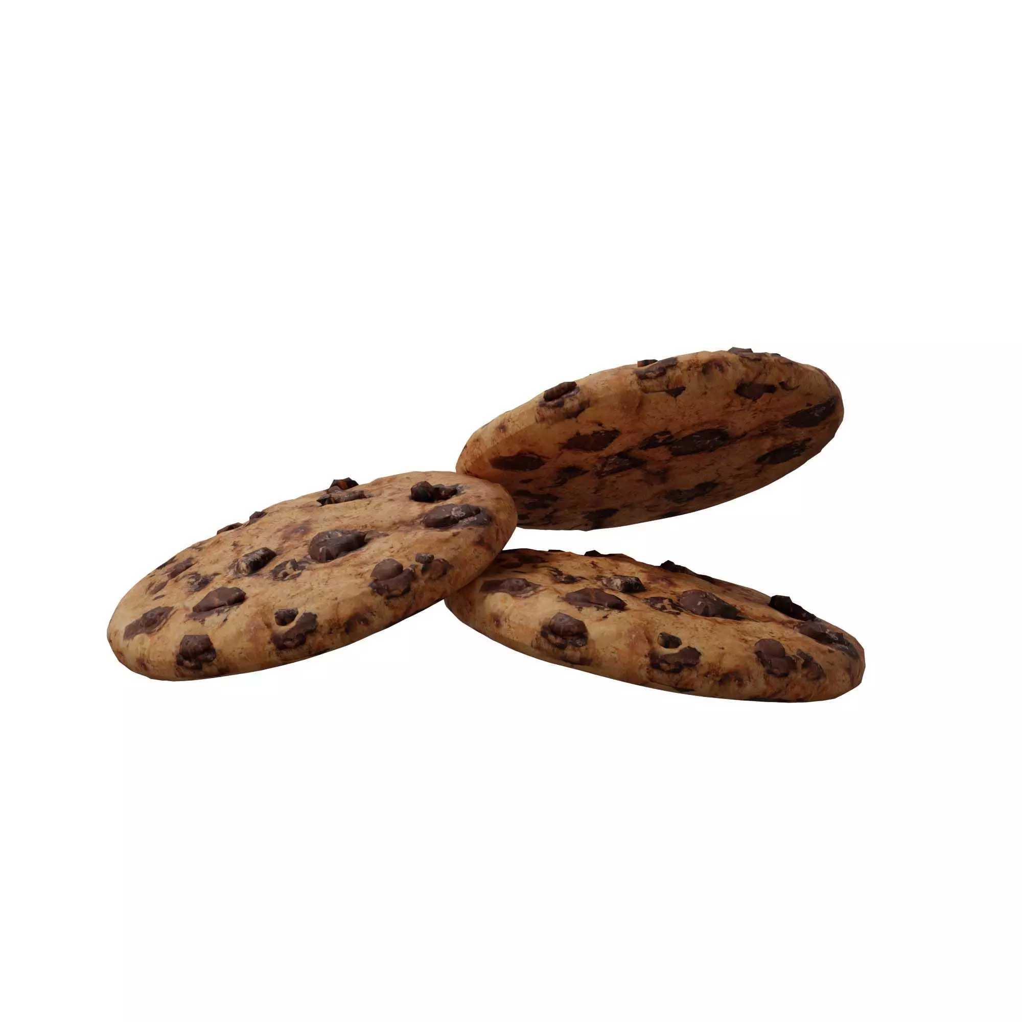 Chocolate Chip Cookies Low-poly 3D model_2