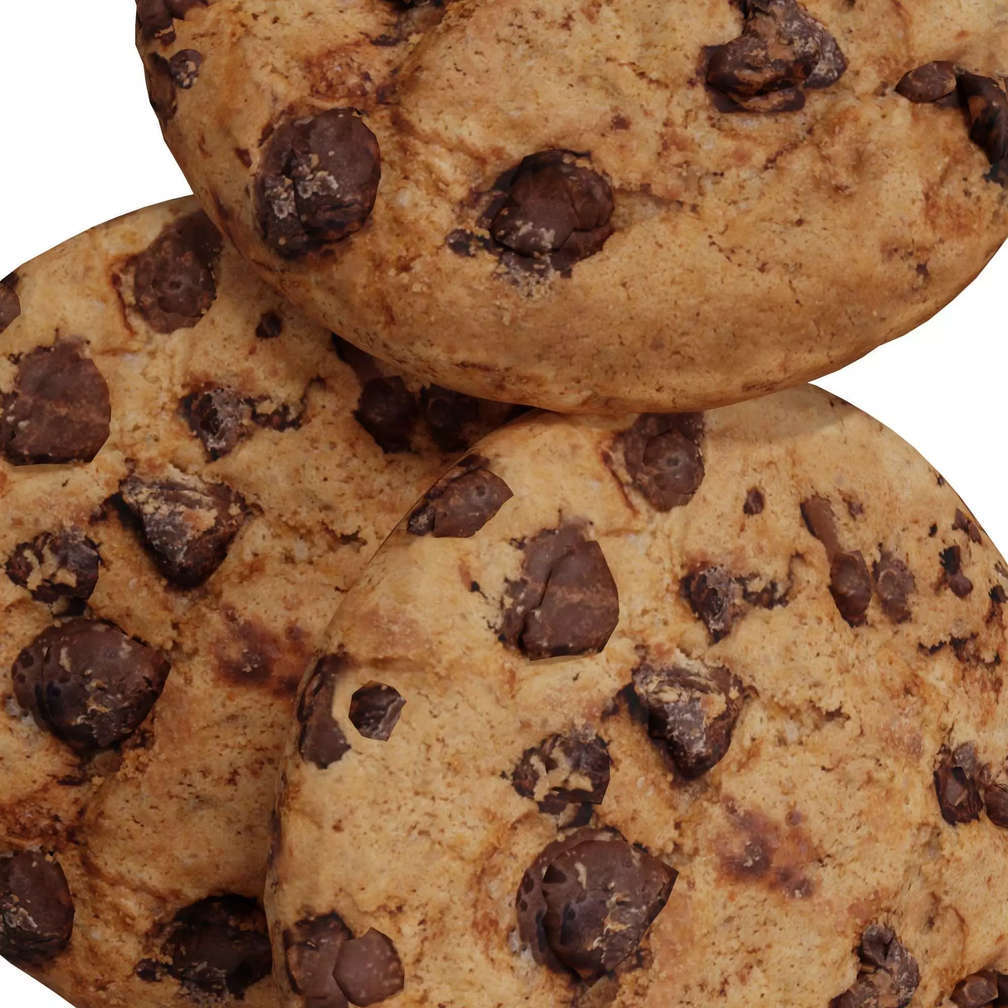 Chocolate Chip Cookies Low-poly 3D model_1