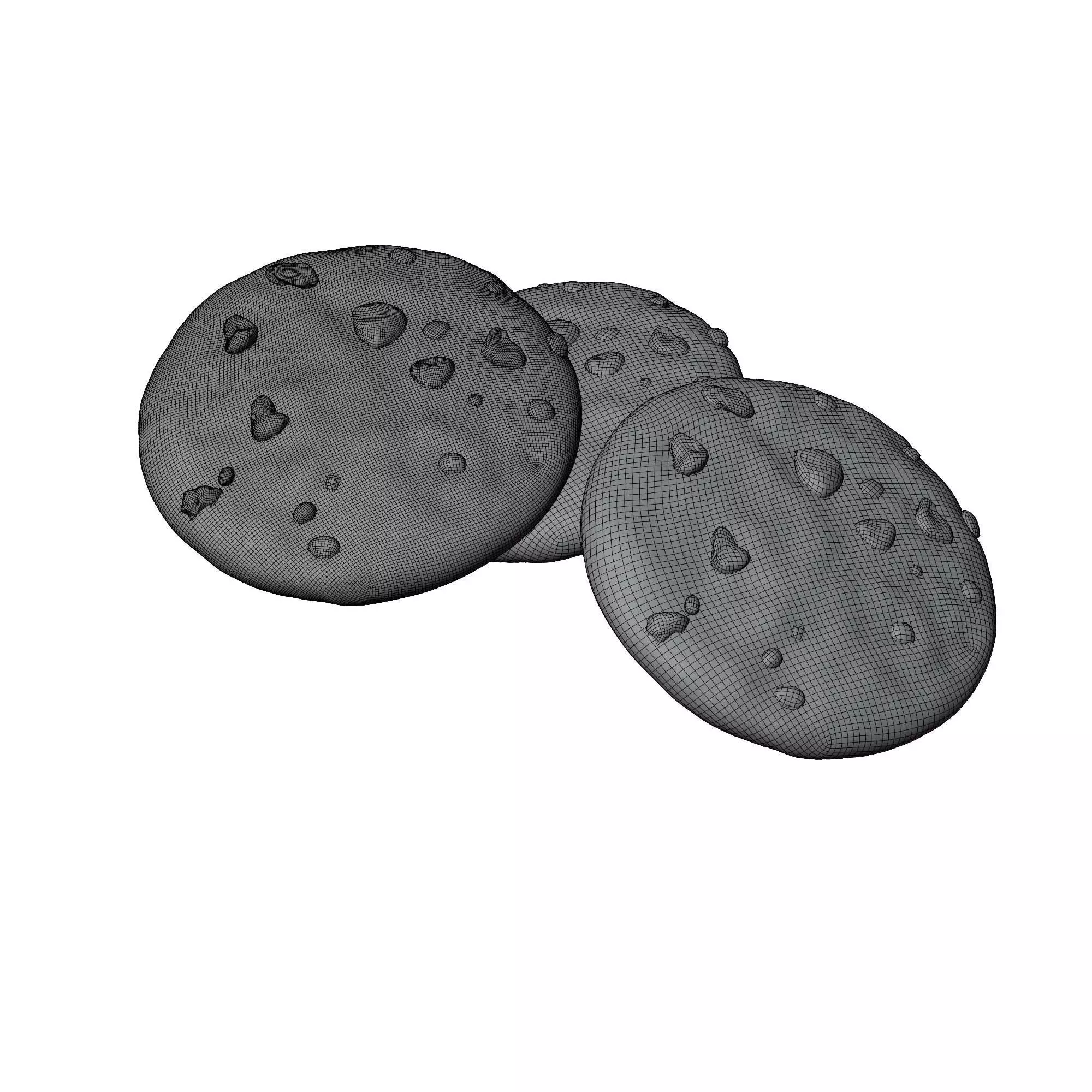 Chocolate Chip Cookies Low-poly 3D model_3
