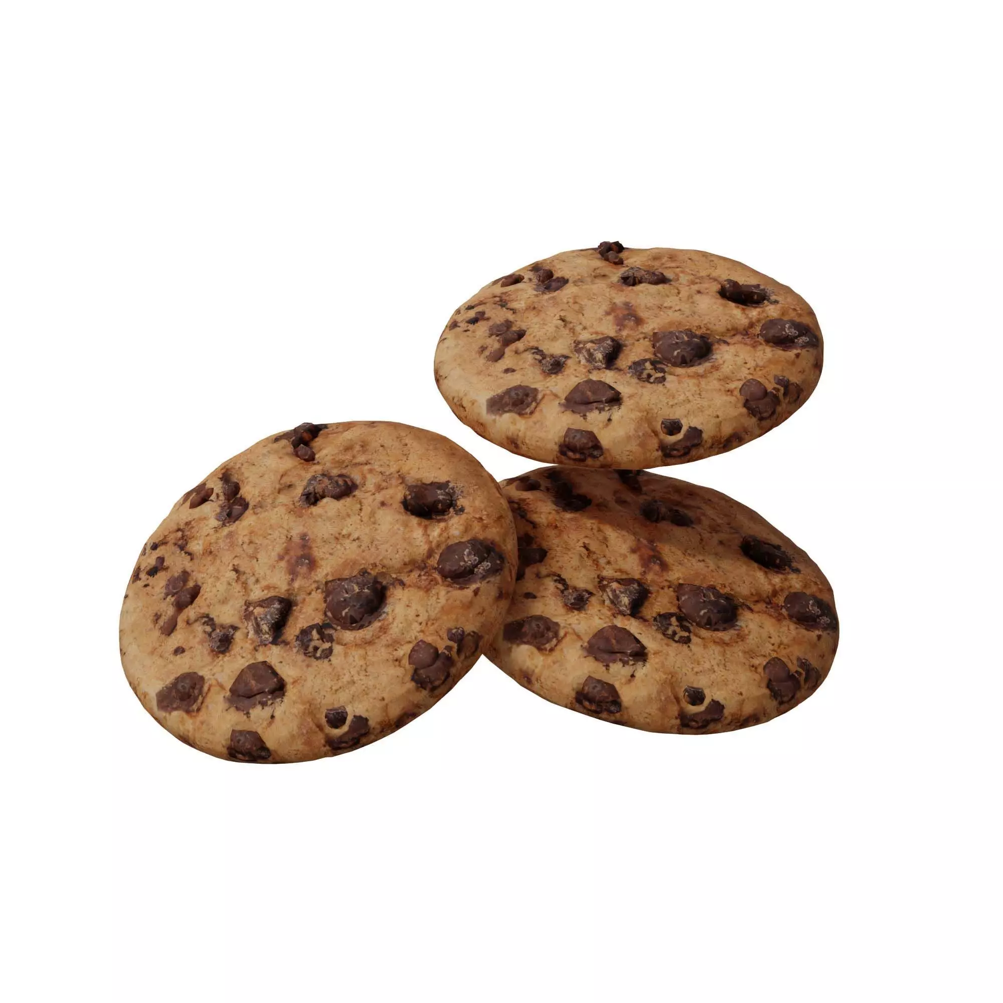 Chocolate Chip Cookies Low-poly 3D model_0