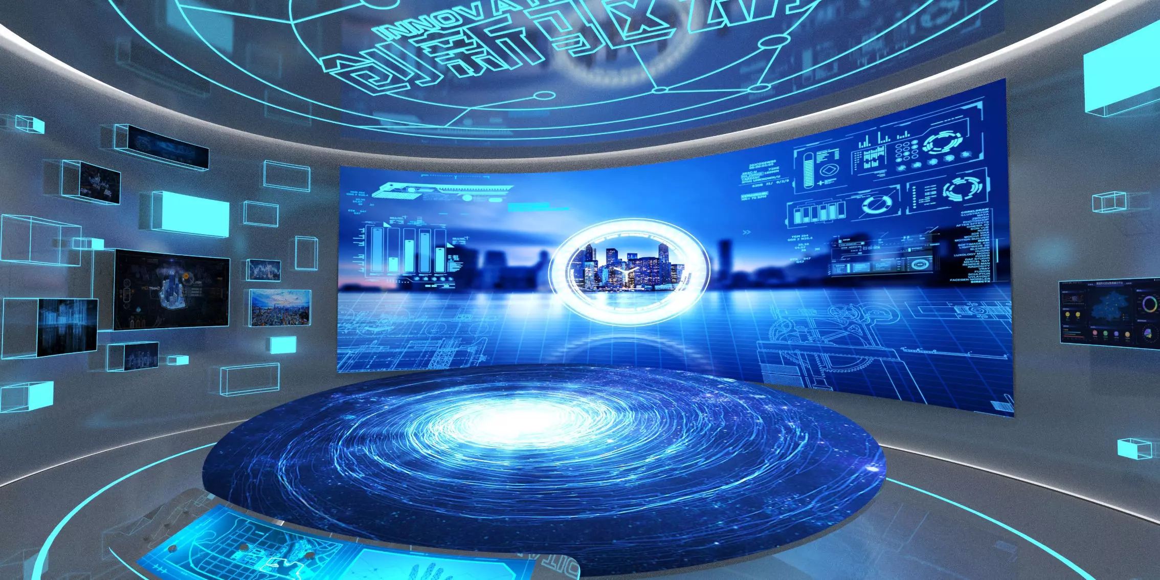 Futuristic Innovation Hall - Immersive LED Stage 3D model_1