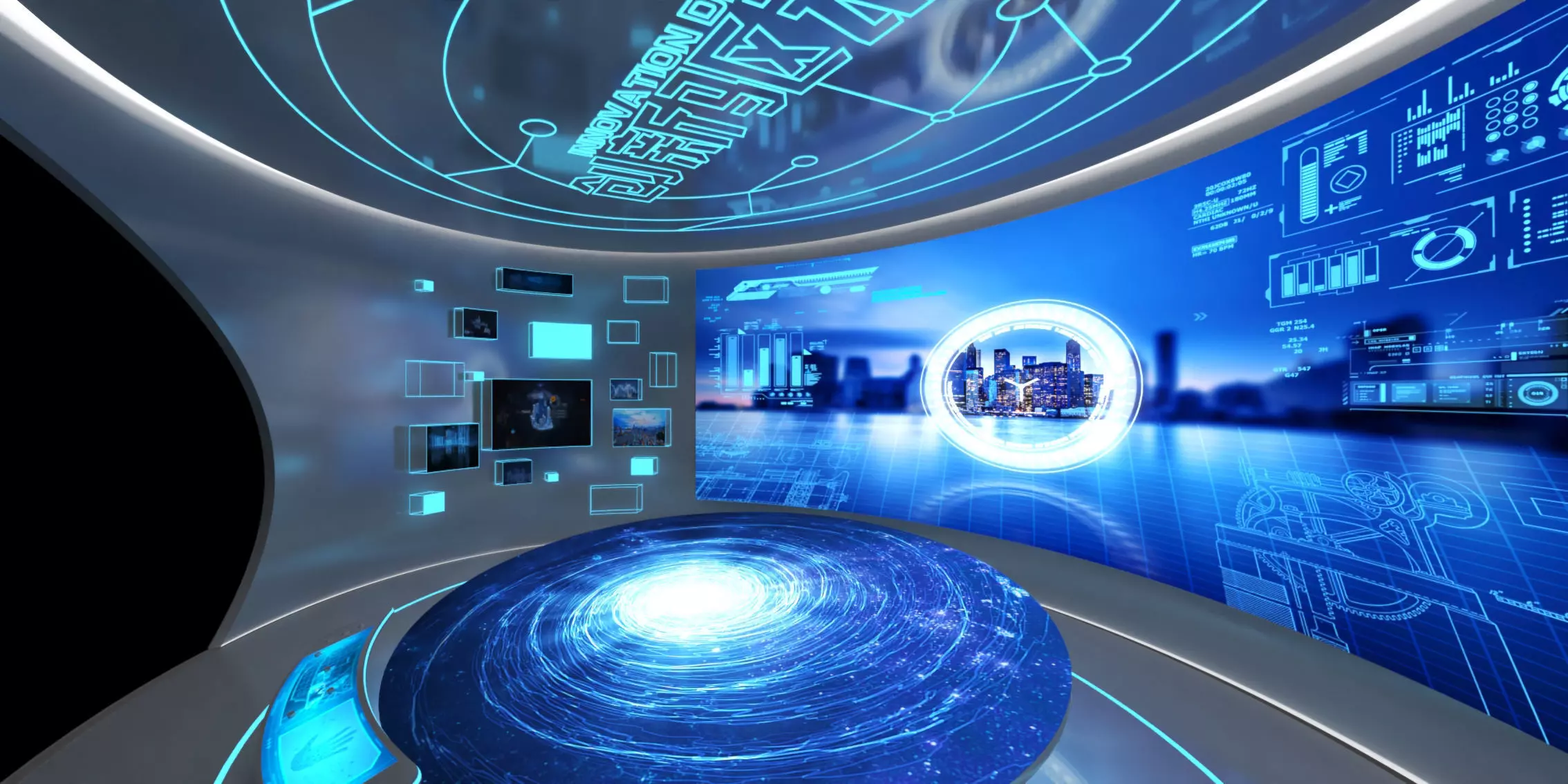 Futuristic Innovation Hall - Immersive LED Stage 3D model_2