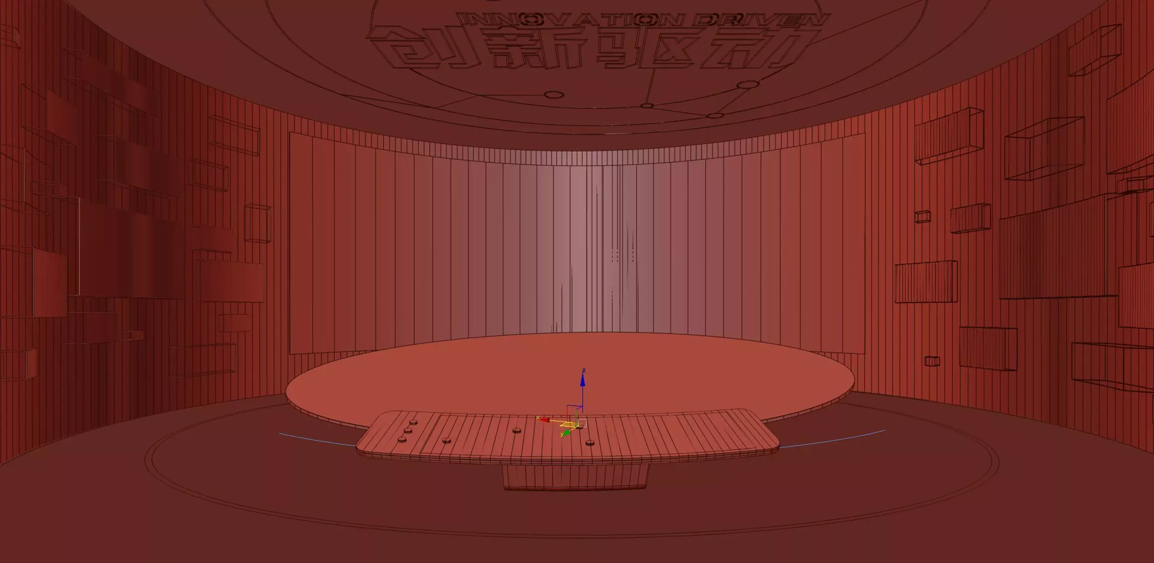 Futuristic Innovation Hall - Immersive LED Stage 3D model_6