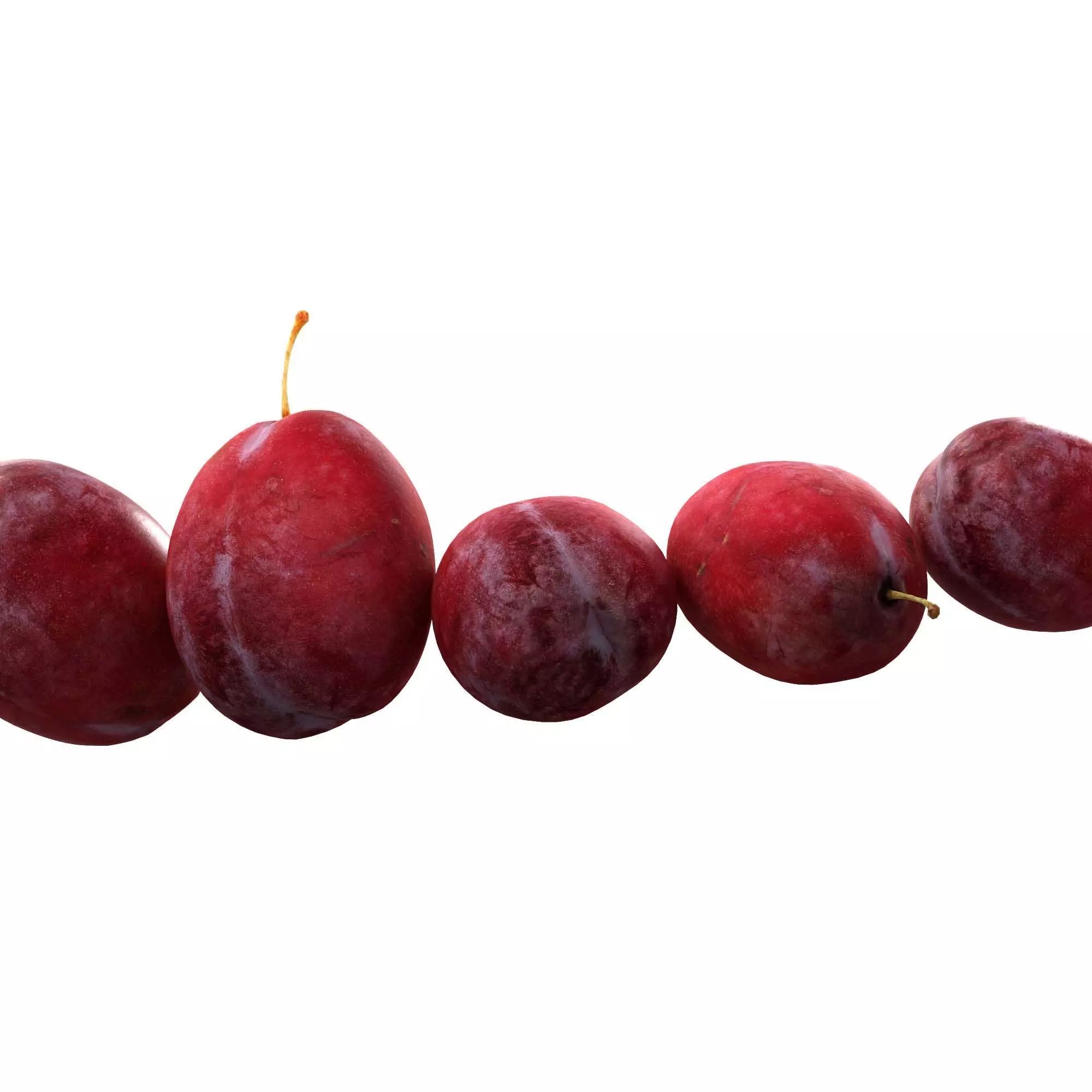 Plum fruit Low-poly 3D model_2