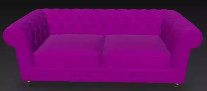 Purple Chesterfield Sofa 3D Model