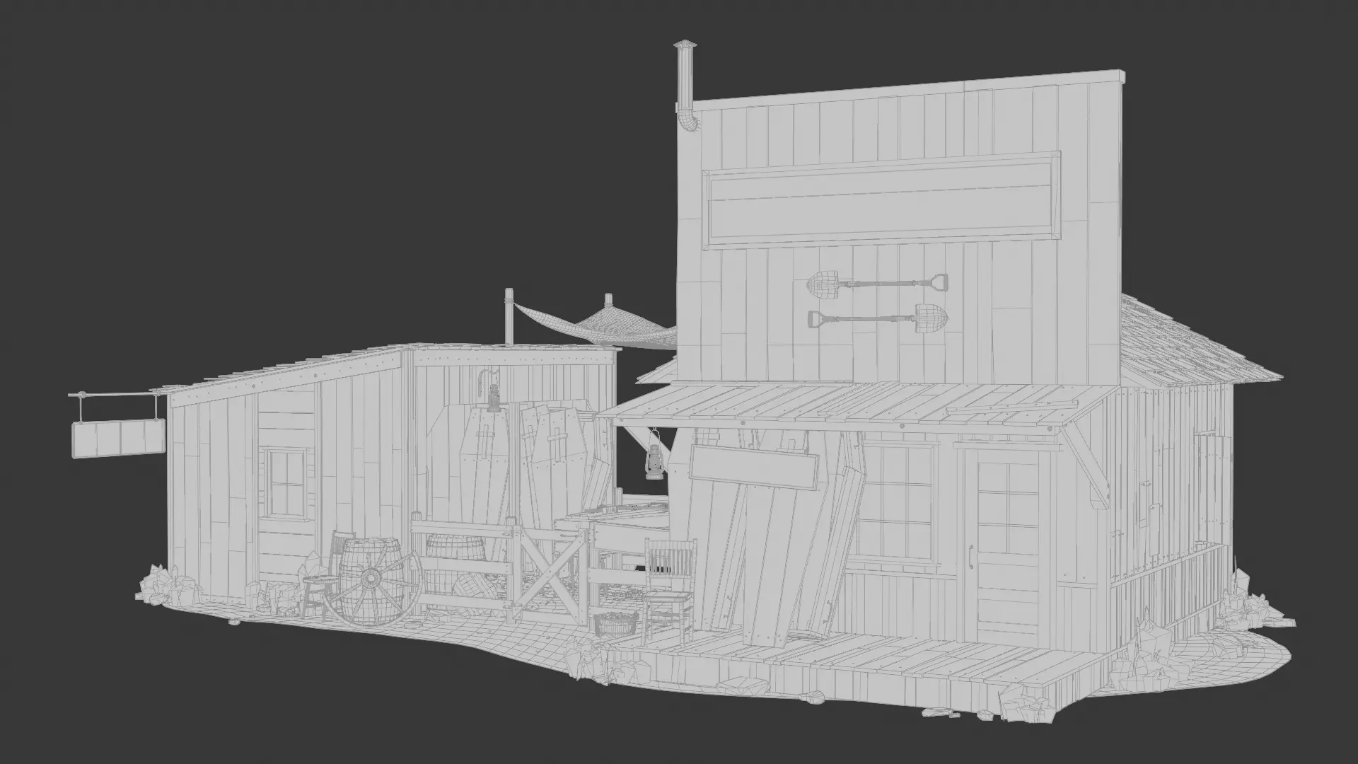 Wild West Building House 3D model_1