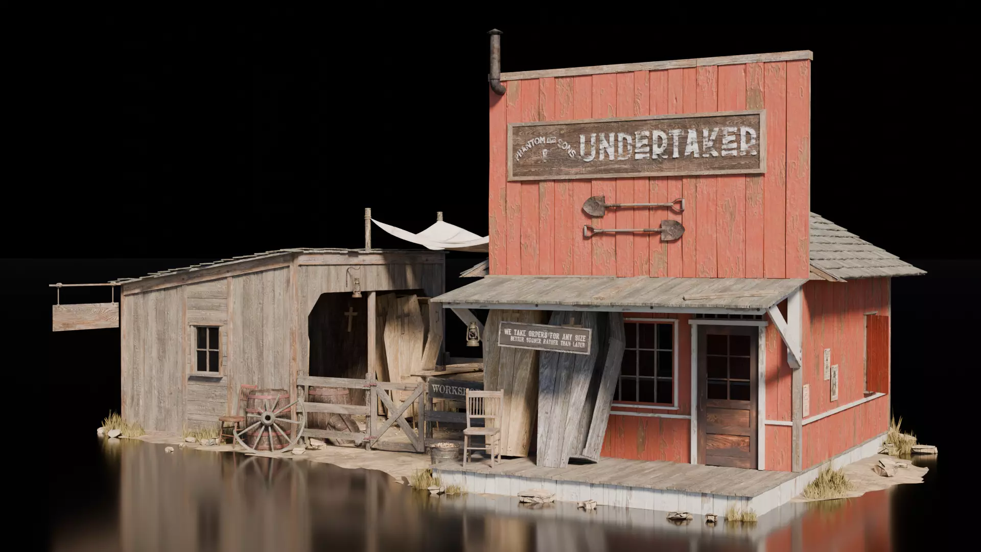 Wild West Building House 3D model_0