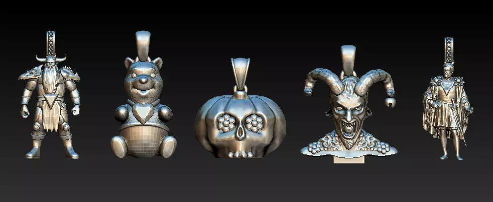 Dark Fantasy  Gothic Pendant Collection   3D print model_0