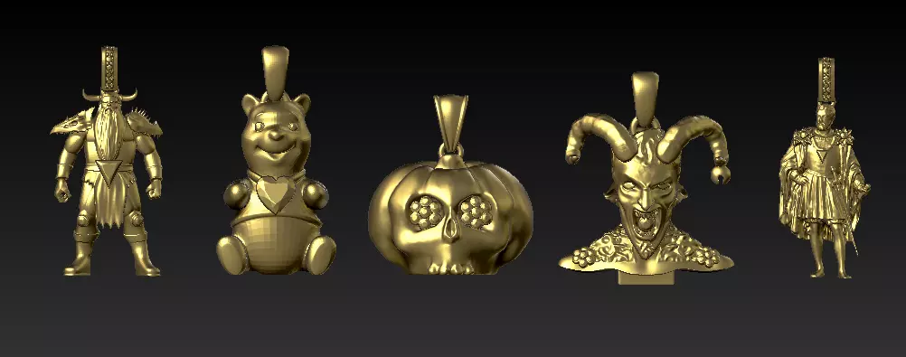 Dark Fantasy  Gothic Pendant Collection   3D print model_3