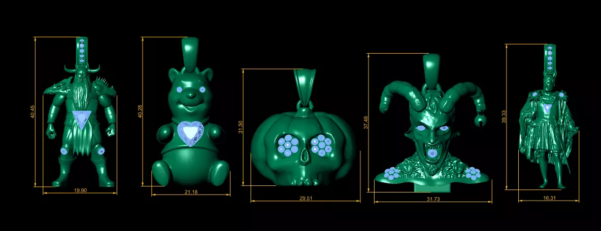 Dark Fantasy  Gothic Pendant Collection   3D print model_11