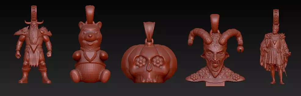 Dark Fantasy  Gothic Pendant Collection   3D print model_1