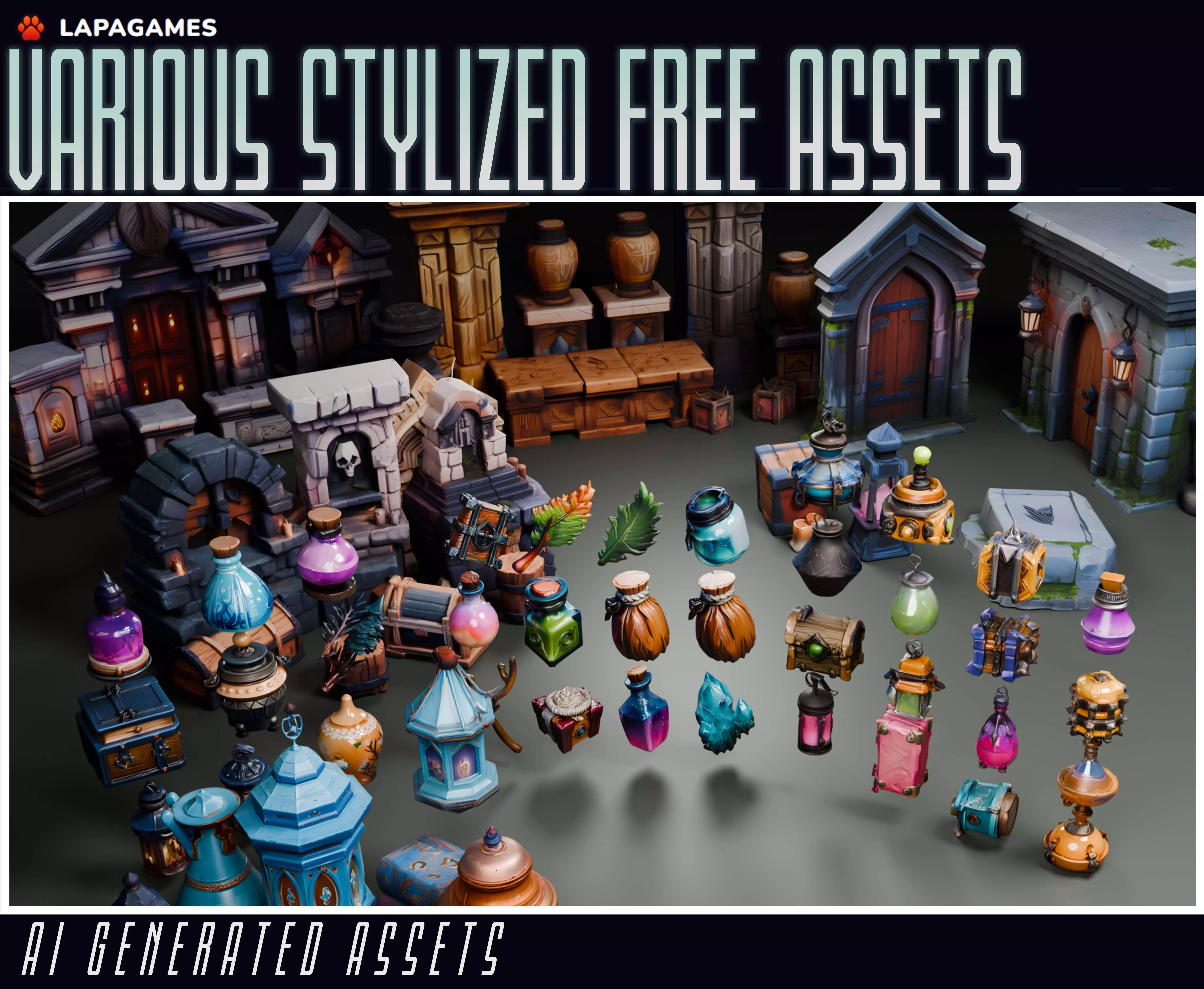 Various Stylized Free Assets Free 3D model