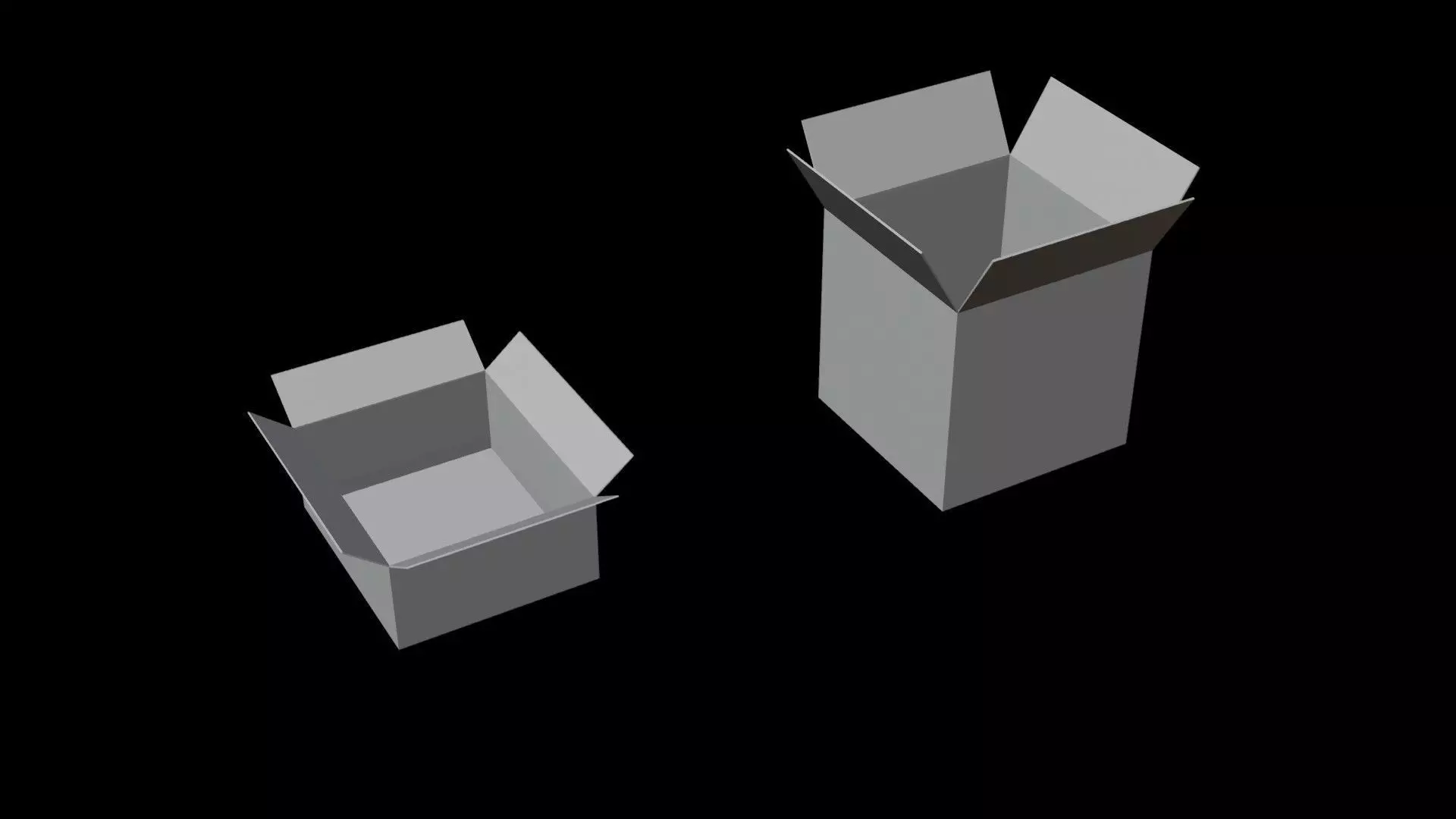 Open Cardboard Boxes Low-poly 3D model_5