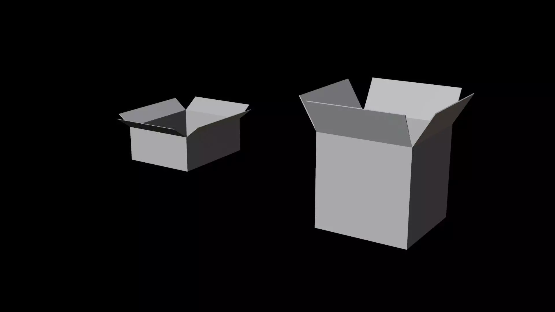 Open Cardboard Boxes Low-poly 3D model_4
