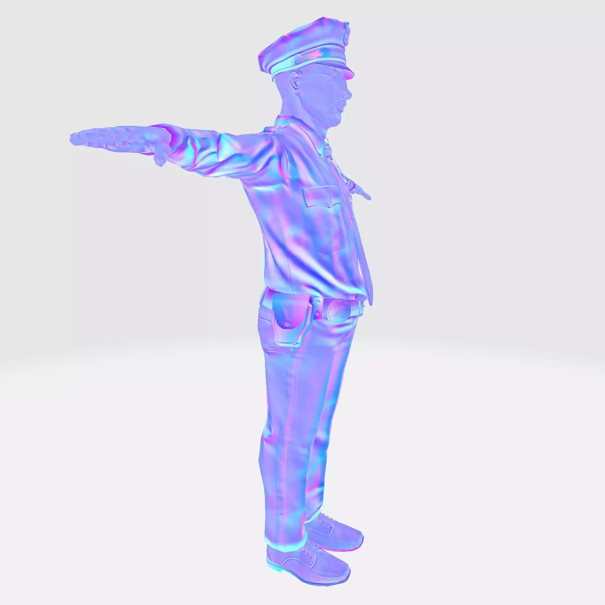 Low Poly Police Officer 3D Character Low-poly 3D model_45