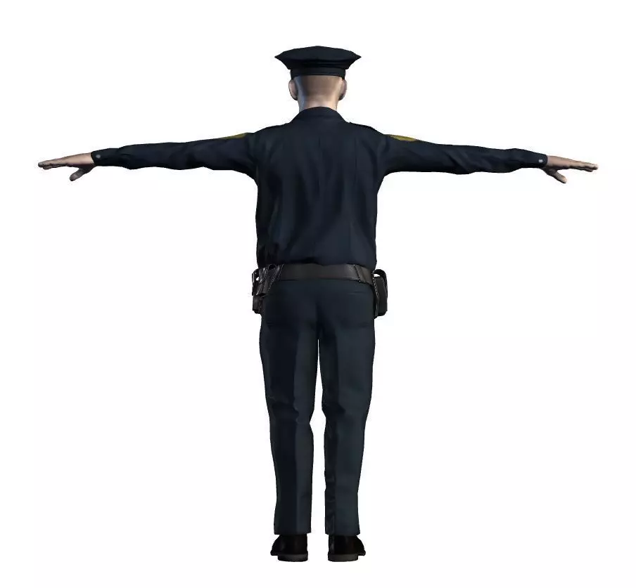 Low Poly Police Officer 3D Character Low-poly 3D model_7