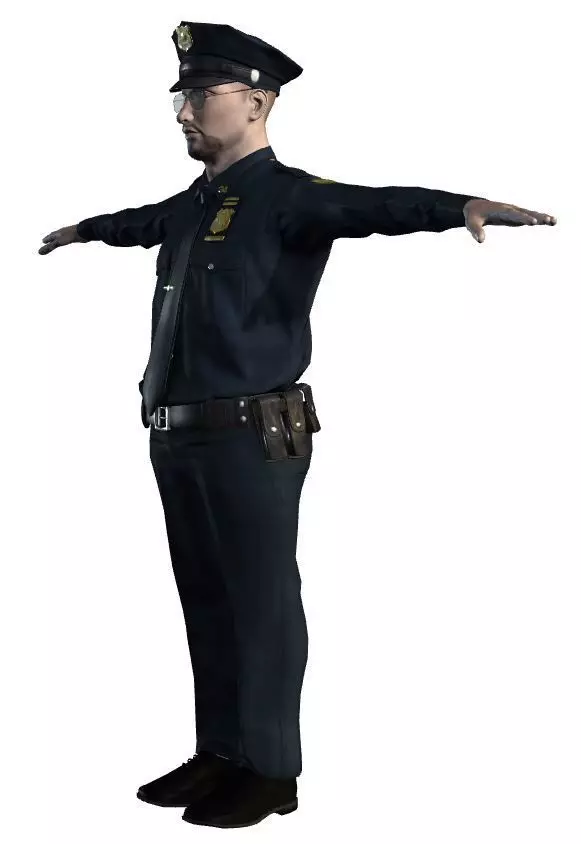 Low Poly Police Officer 3D Character Low-poly 3D model_1