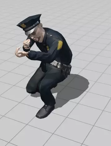 Low Poly Police Officer 3D Character Low-poly 3D model_28