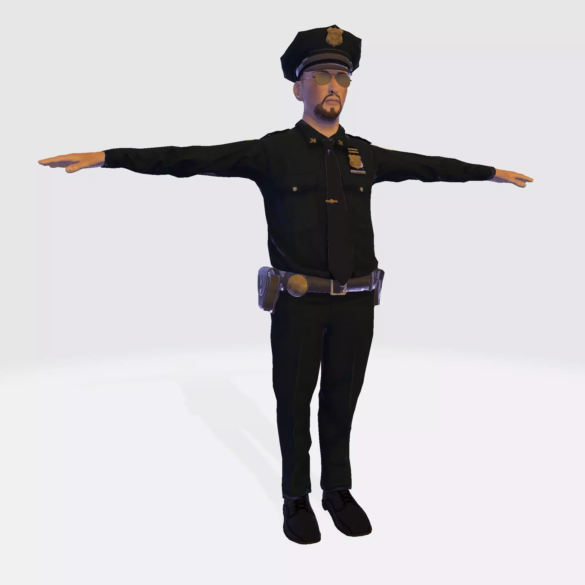 Low Poly Police Officer 3D Character Low-poly 3D model_18
