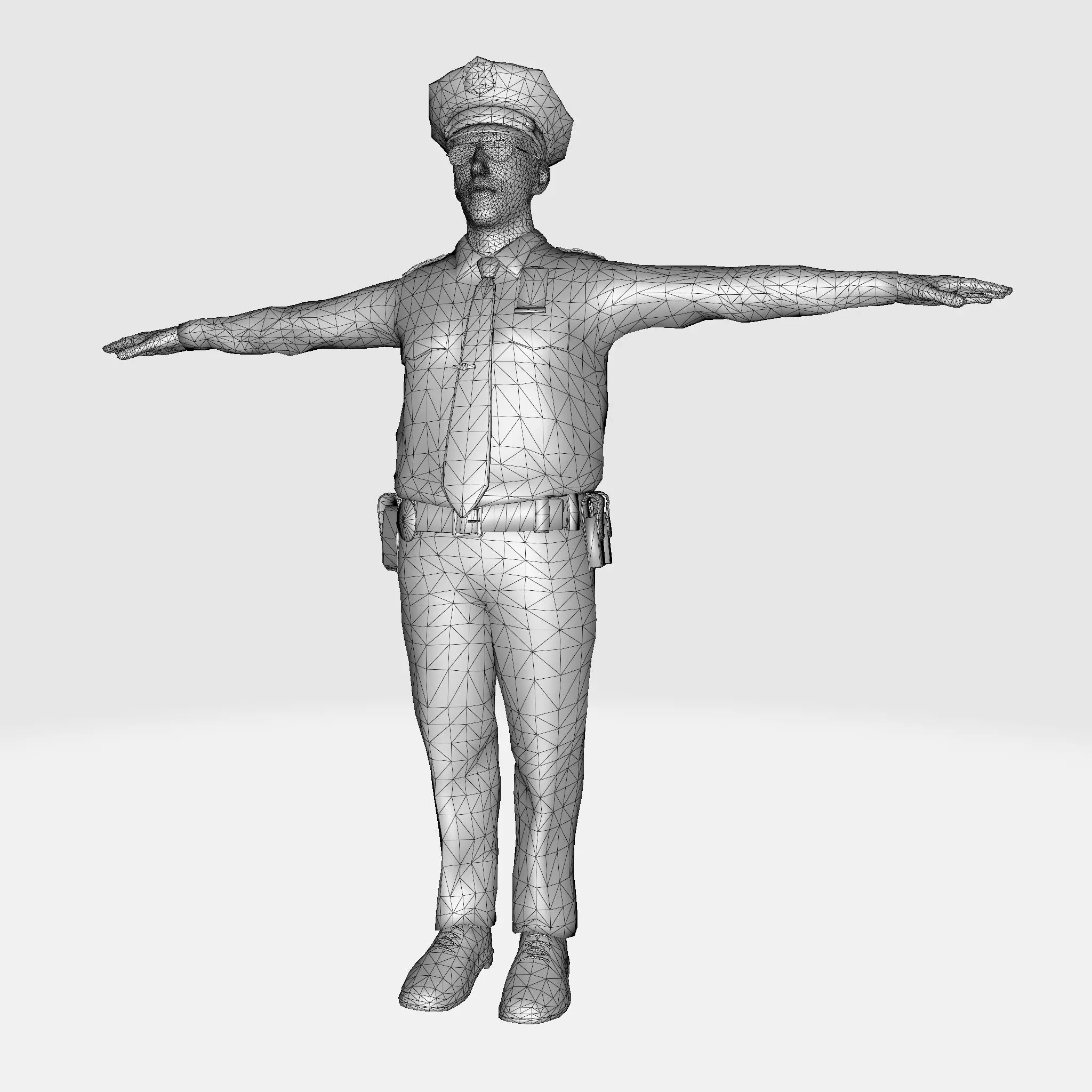 Low Poly Police Officer 3D Character Low-poly 3D model_40