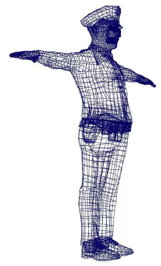 Low Poly Police Officer 3D Character Low-poly 3D model_17