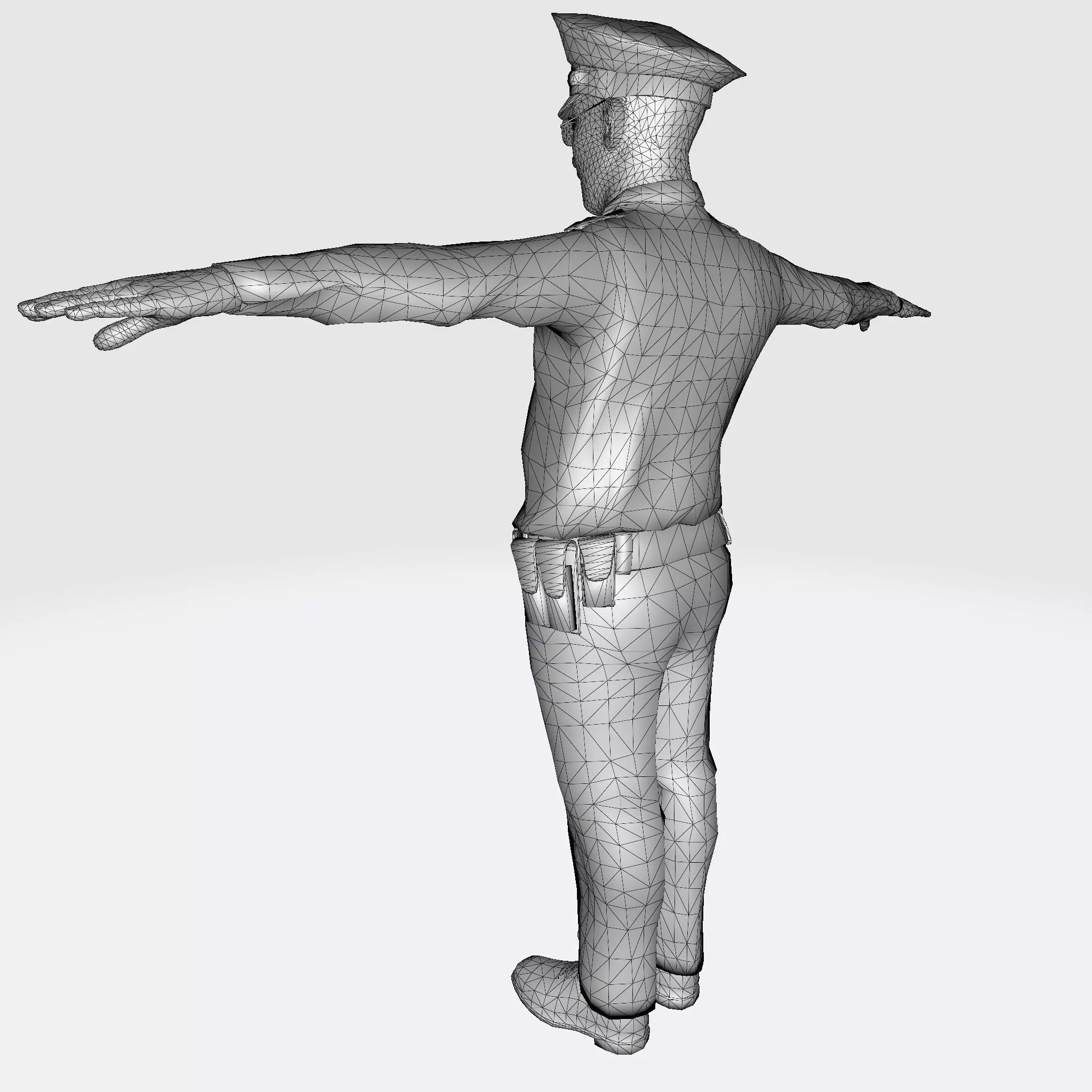 Low Poly Police Officer 3D Character Low-poly 3D model_37