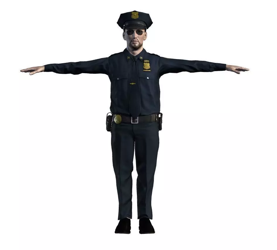 Low Poly Police Officer 3D Character Low-poly 3D model_3