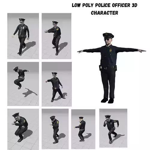 Low Poly Police Officer 3D Character Low-poly 3D model