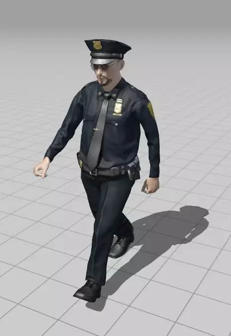 Low Poly Police Officer 3D Character Low-poly 3D model_32