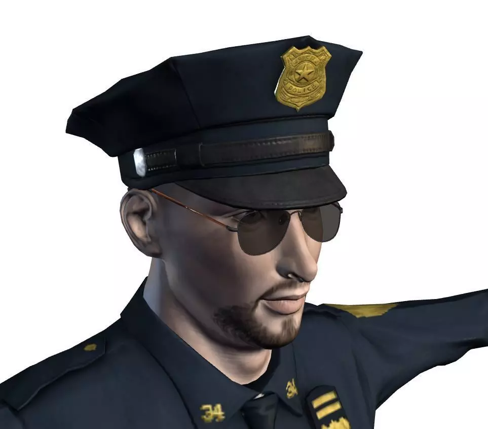 Low Poly Police Officer 3D Character Low-poly 3D model_9
