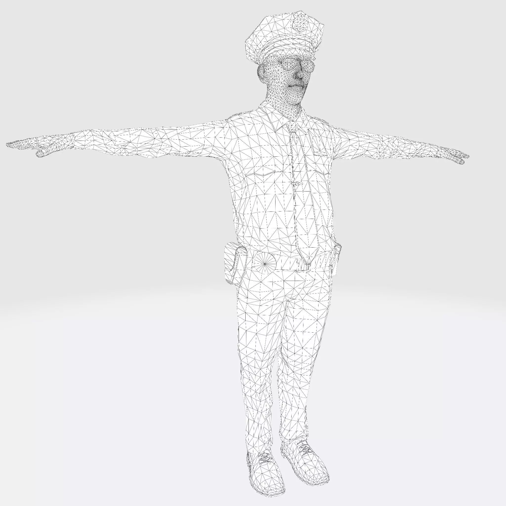 Low Poly Police Officer 3D Character Low-poly 3D model_48