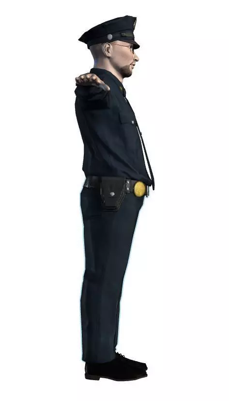 Low Poly Police Officer 3D Character Low-poly 3D model_16