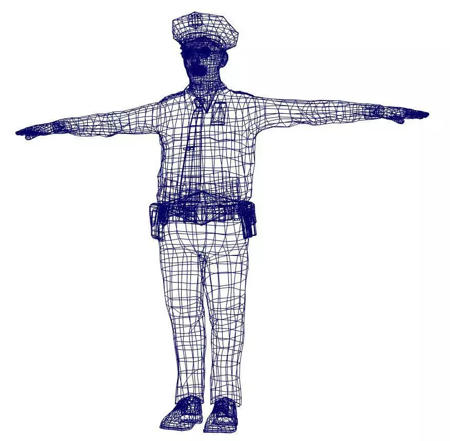 Low Poly Police Officer 3D Character Low-poly 3D model_13