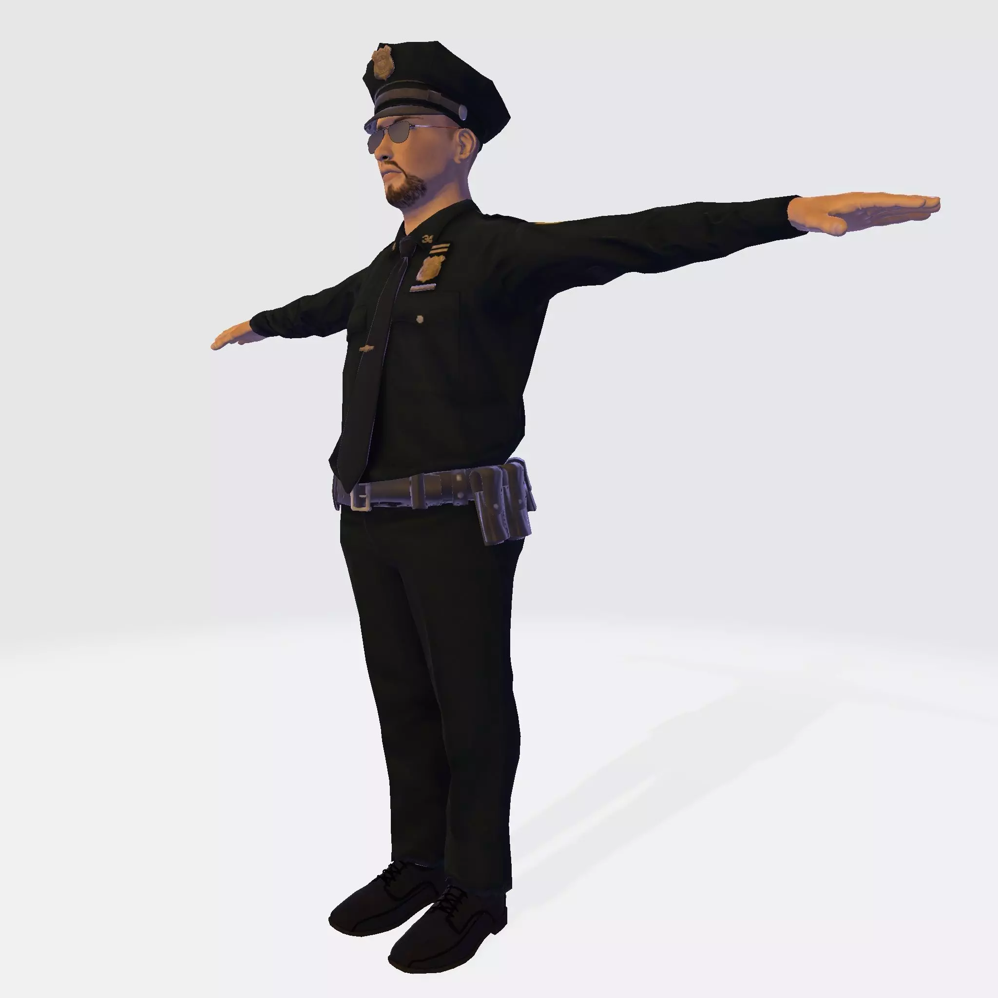 Low Poly Police Officer 3D Character Low-poly 3D model_36