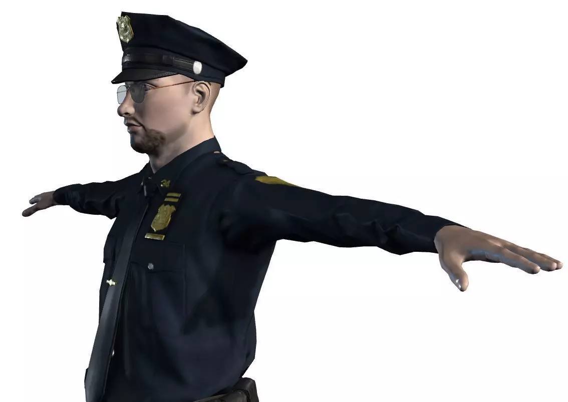 Low Poly Police Officer 3D Character Low-poly 3D model_5