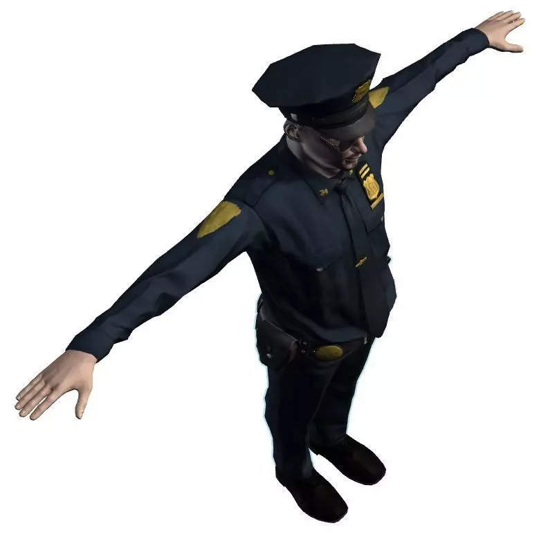 Low Poly Police Officer 3D Character Low-poly 3D model_10