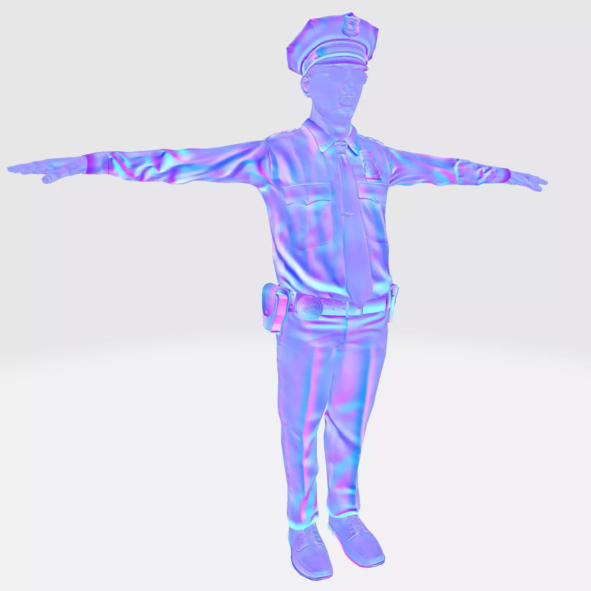 Low Poly Police Officer 3D Character Low-poly 3D model_44
