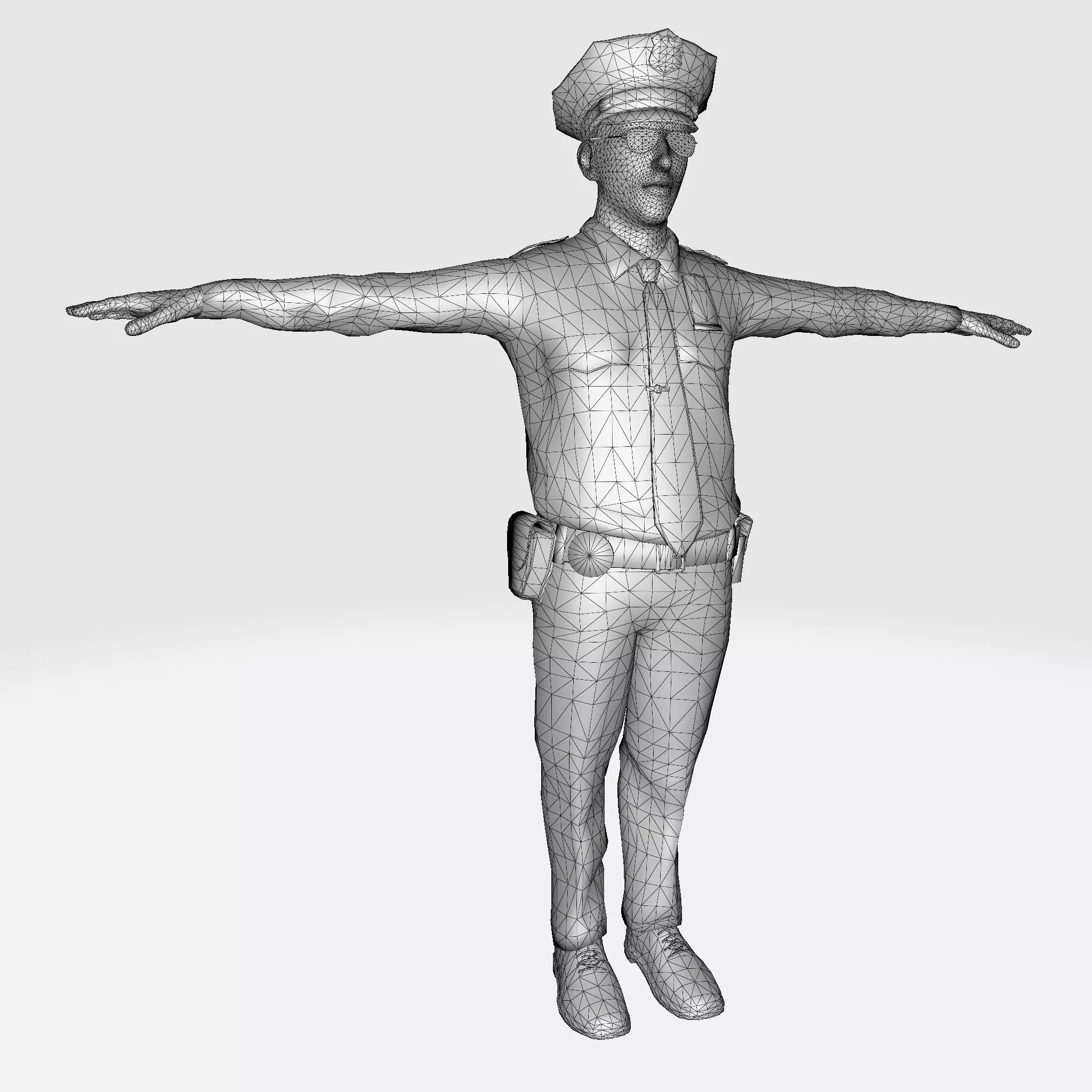 Low Poly Police Officer 3D Character Low-poly 3D model_6