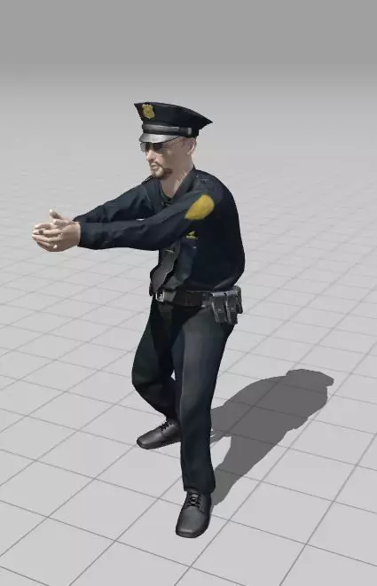 Low Poly Police Officer 3D Character Low-poly 3D model_42
