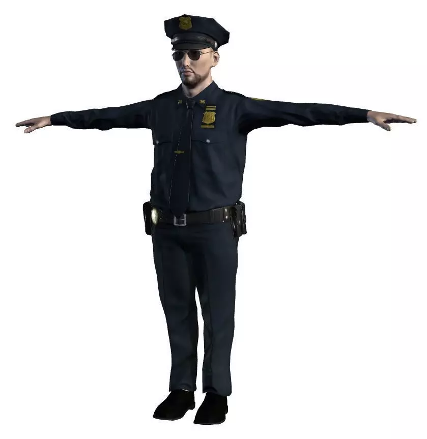 Low Poly Police Officer 3D Character Low-poly 3D model_4