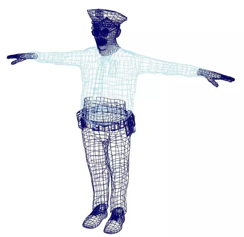 Low Poly Police Officer 3D Character Low-poly 3D model_8