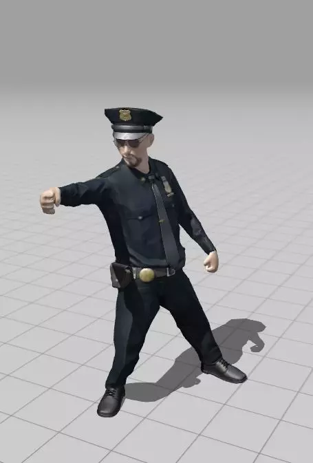 Low Poly Police Officer 3D Character Low-poly 3D model_39