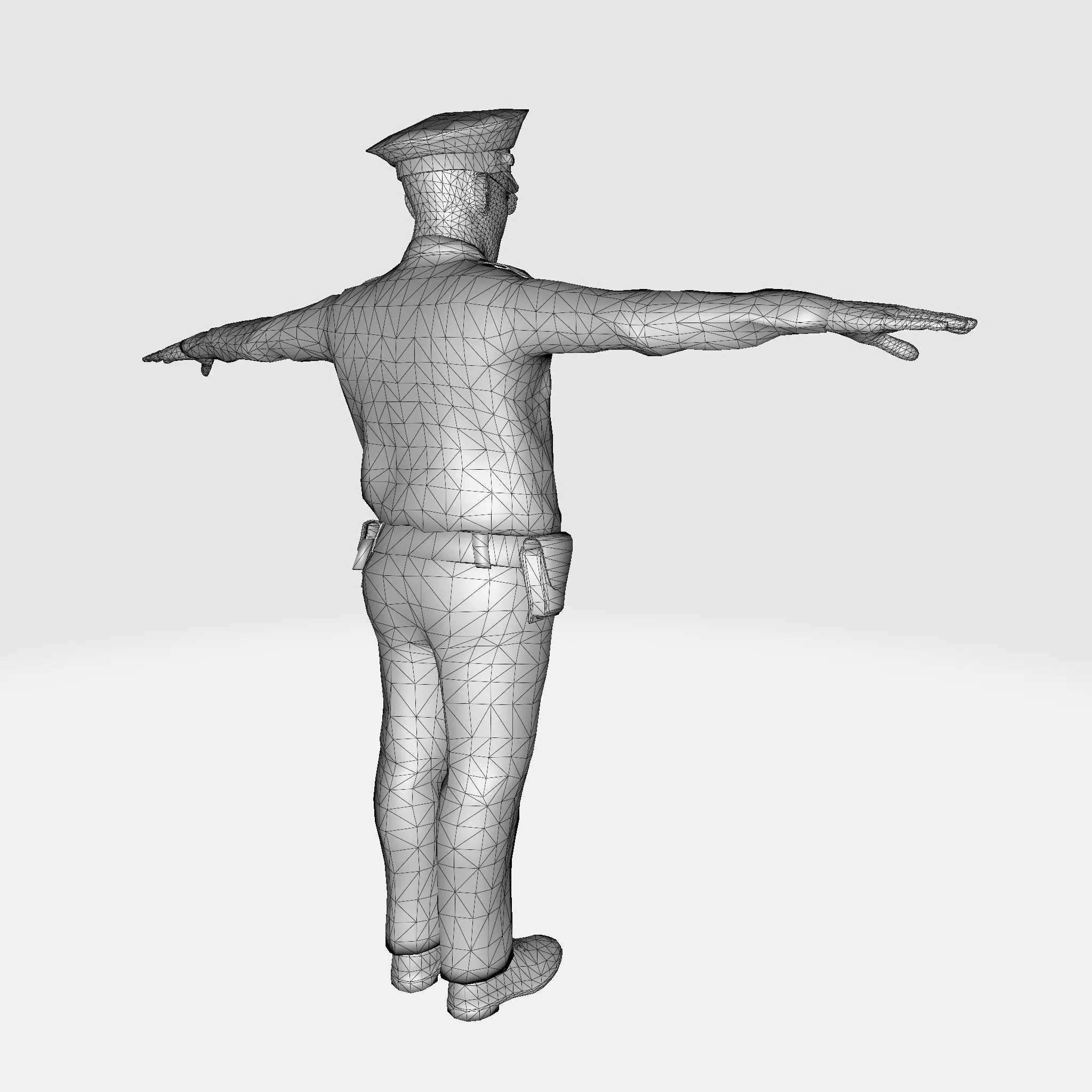 Low Poly Police Officer 3D Character Low-poly 3D model_11