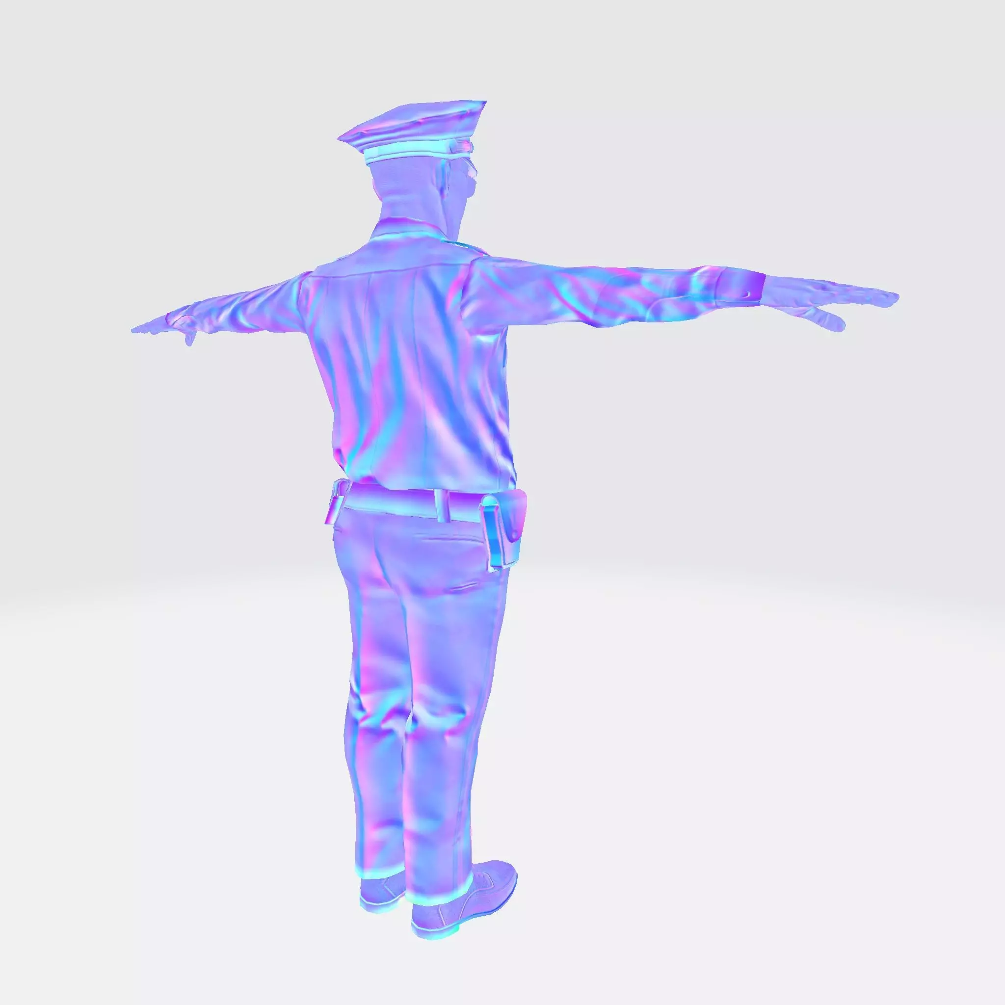 Low Poly Police Officer 3D Character Low-poly 3D model_38