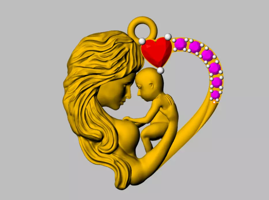 Mother And Child Heart 3D Print Design 3D print model