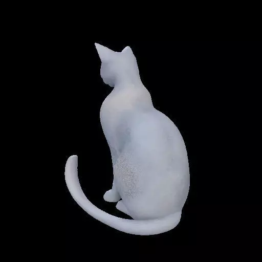 Minimalist Sitting Cat Statue 3D print model_28