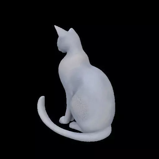 Minimalist Sitting Cat Statue 3D print model_22
